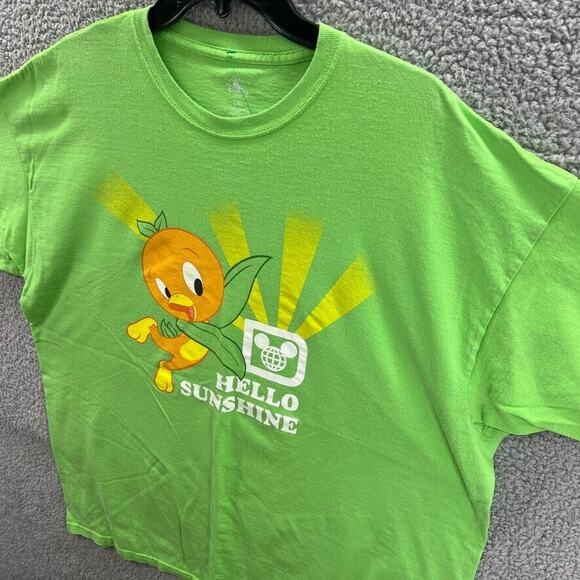 Disney Parks Orange Bird Hello Sunshine Graphic T-shirt Adult Unisex XL Green - Picture 3 of 11